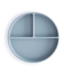 Mushie Silicone Plate, Powder Blue