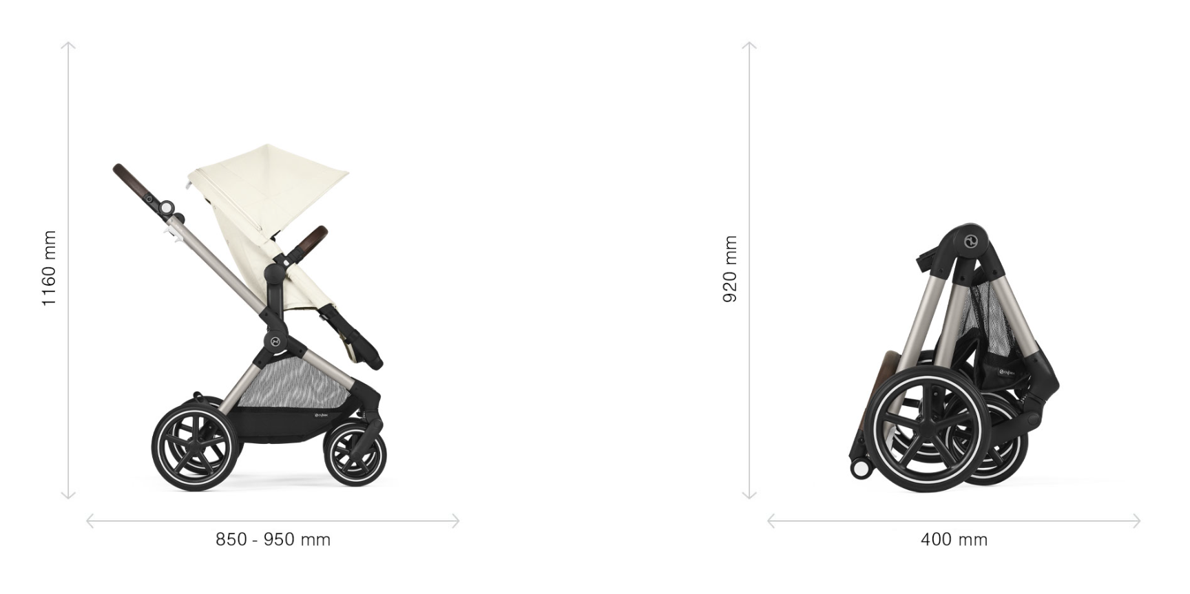 Cybex Մանկասայլակ-Տրանսֆորմեր Eos Lux, Lava Grey (Silver Frame) - Image 8