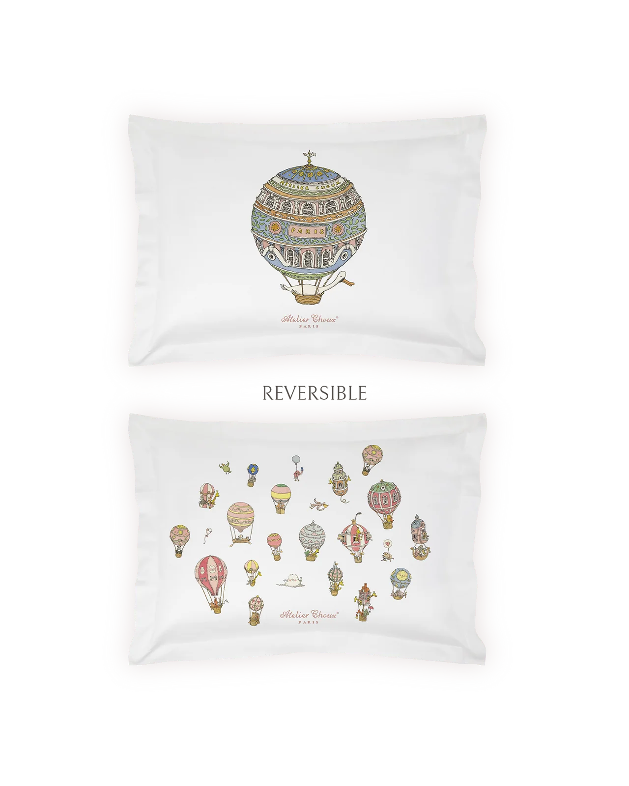 Atelier Choux Single Bed Pillow Cover - Hot Air Balloons