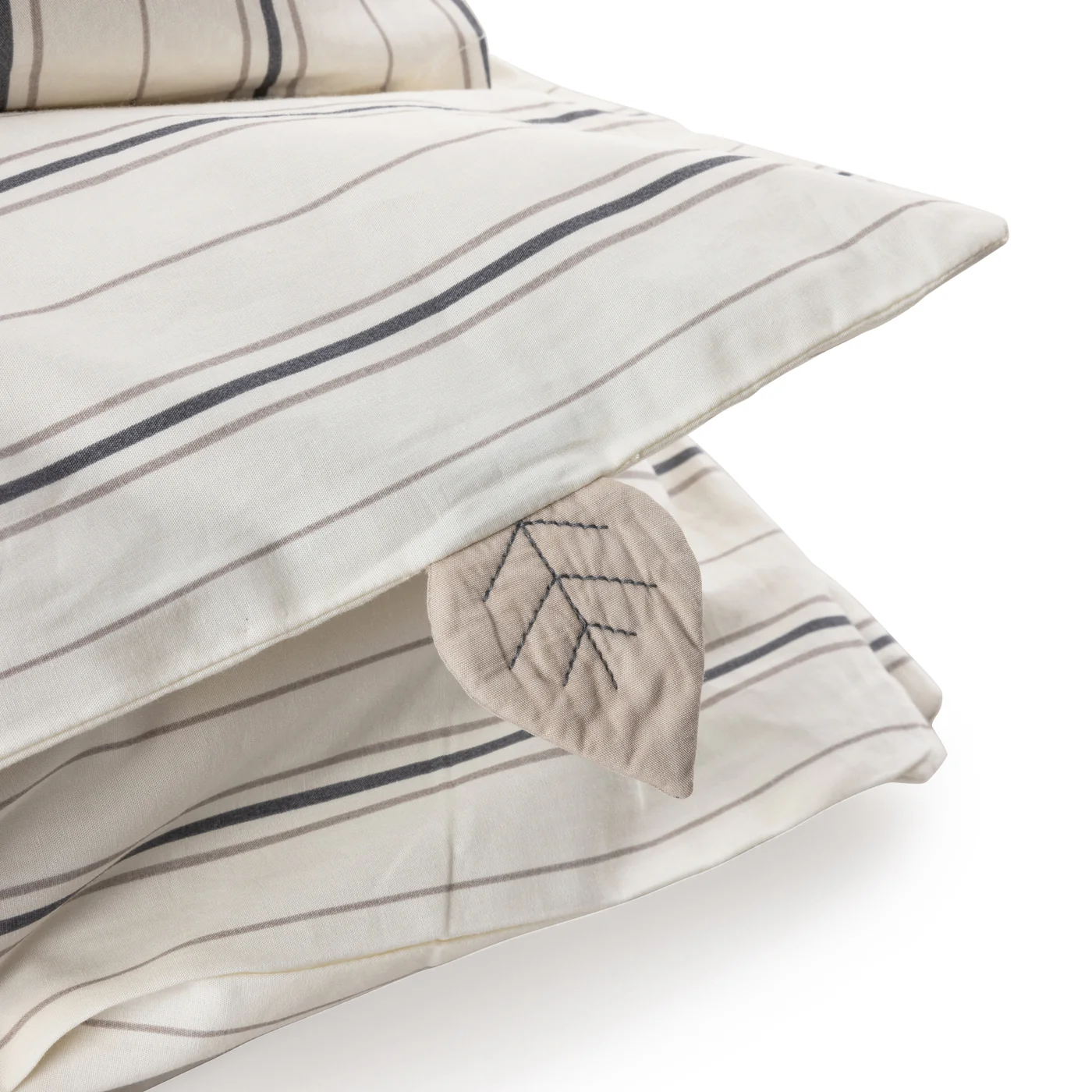 Sebra Bed Linen Set, Cream Stripe - Image 3