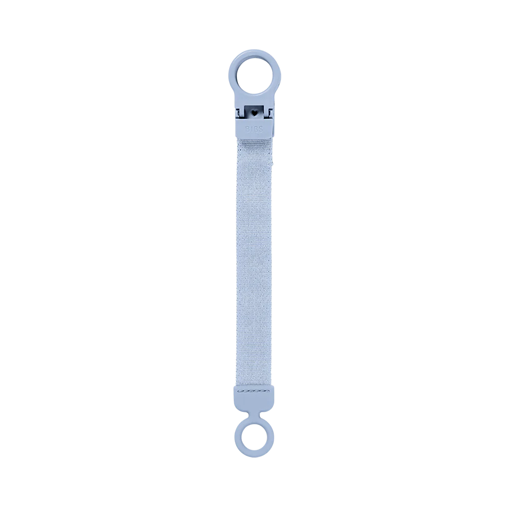 Bibs Pacifier Clip Loop, Dusty Blue - Image 2