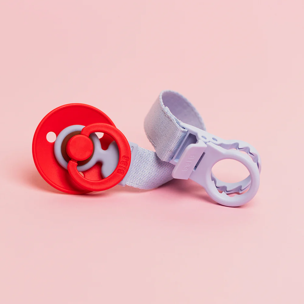 Bibs Pacifier Clip Loop, Dusty Blue - Image 3