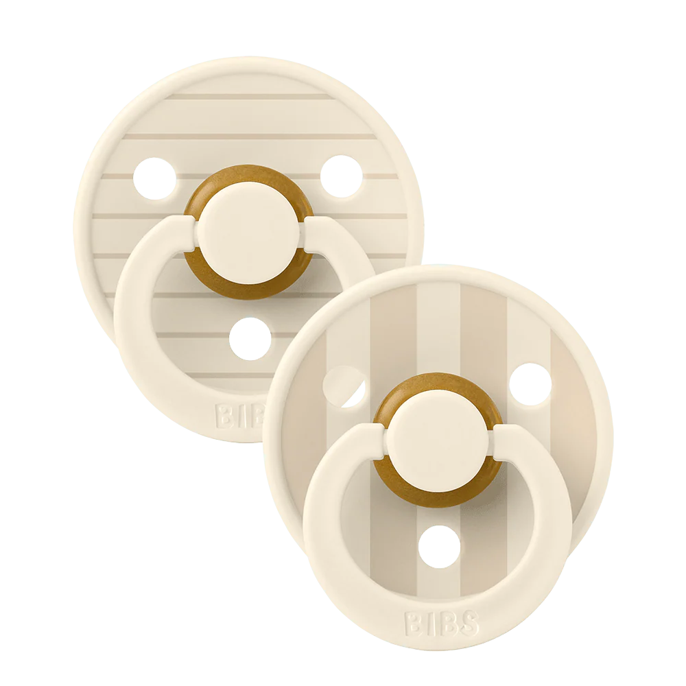 Bibs Colour Pacifiers 2 Pack Block - Ivory Vanilla Mix