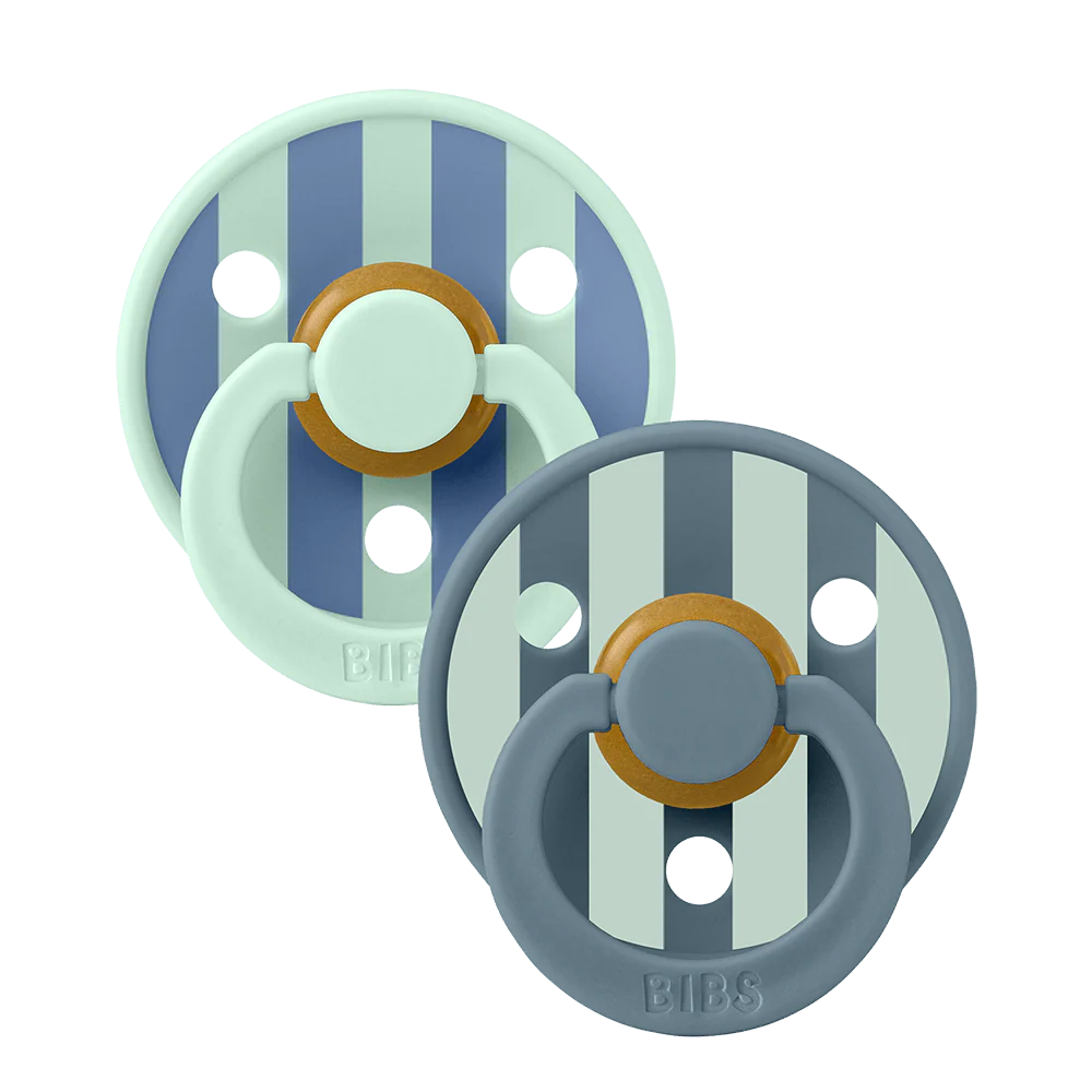 Bibs Colour Pacifiers 2 Pack Block - Nordic Mint Petrol
