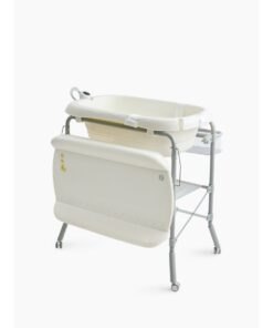 Happy Baby Changing Table with Baby Bathtub, White & Grey