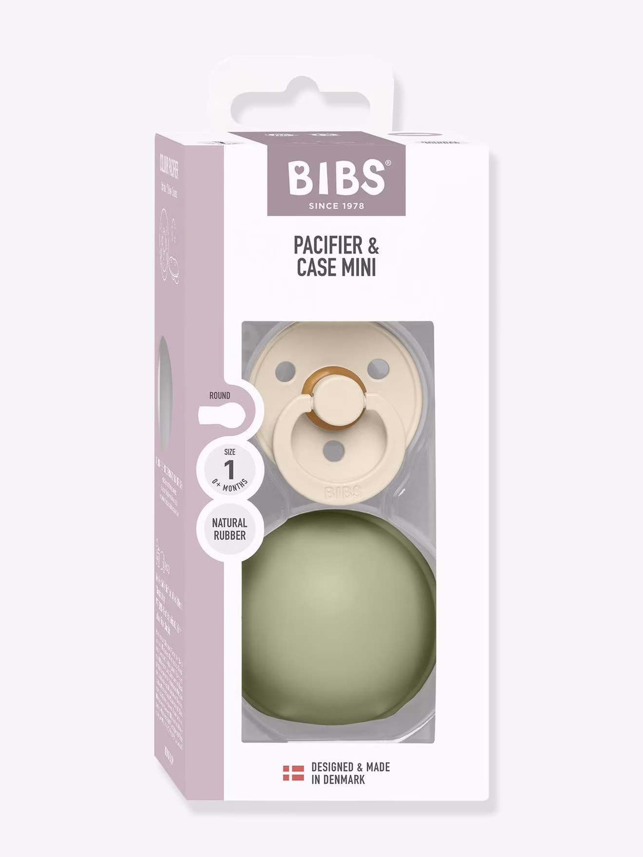 Bibs Pacifier & Case Mini Ivory / Sage - Image 3