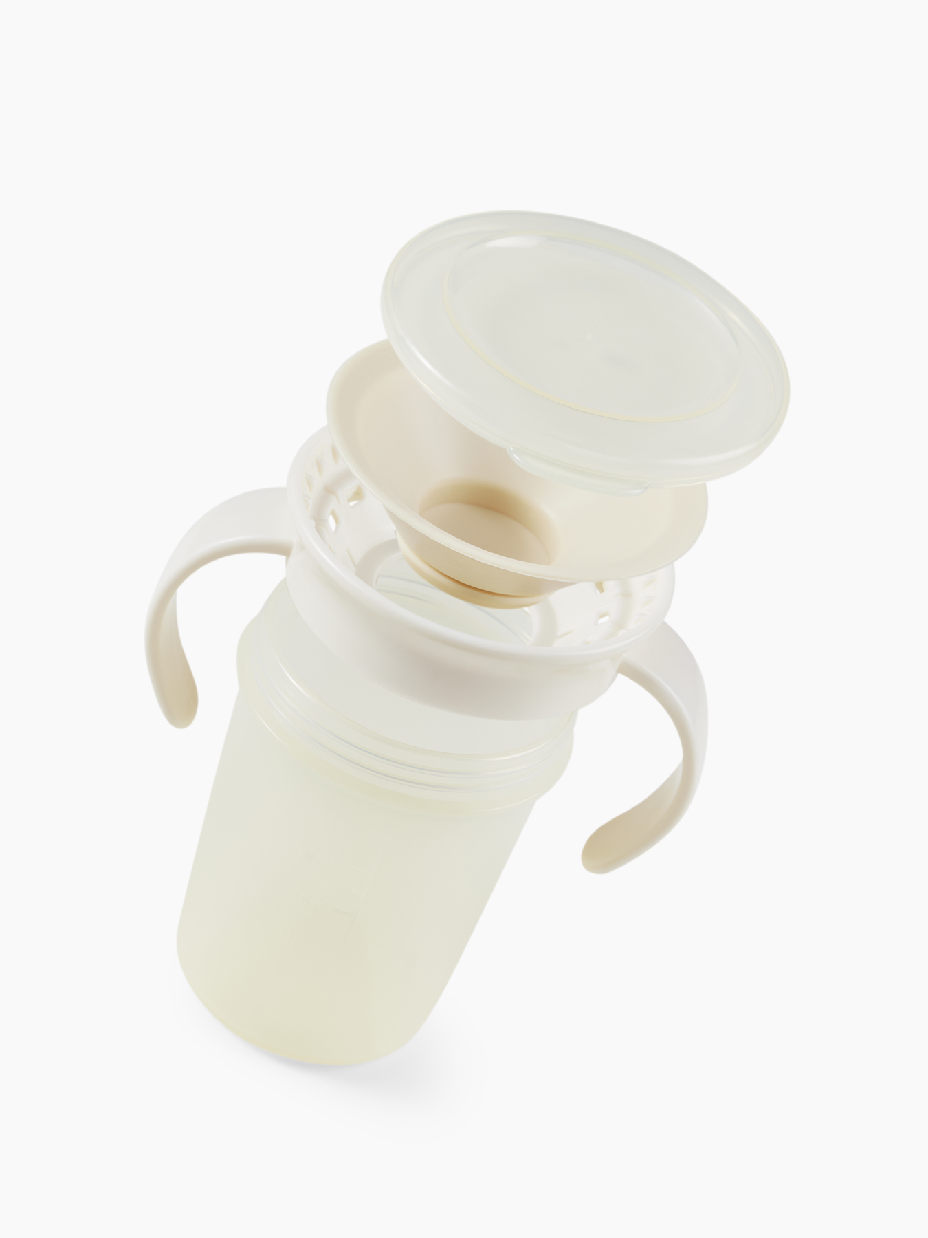 Happy Baby Training Cup with Handles, 220 ml, Cream - Image 3